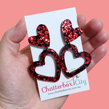 Load image into Gallery viewer, With All My Heart Statement Earrings Red
