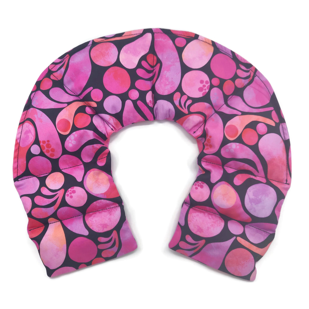 Neck Wrap Swirly Pink by Kasey Rainbow Heat/Cold Pack  (8 Section U Shape)