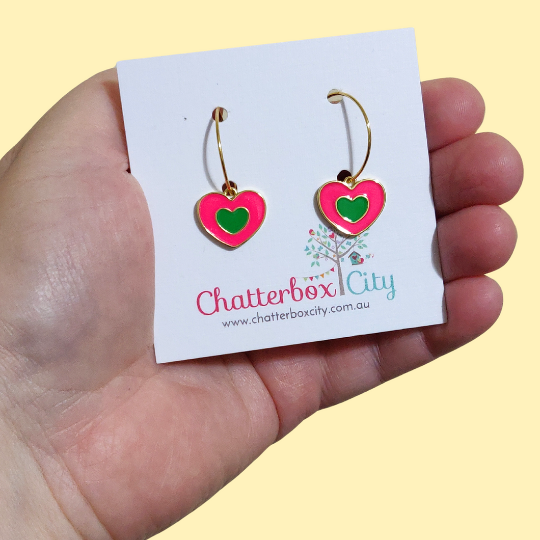 Charmed Hearts Pink/Green
