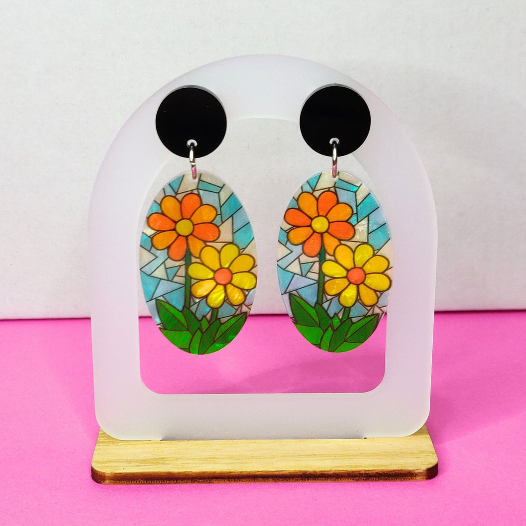 Sunshine Stained Glass Statement Earrings