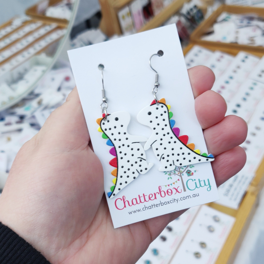 Spotty Dino Statement Earrings