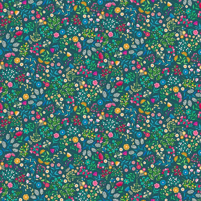 Jaipur Floral Turquoise by Makower