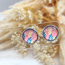 Load image into Gallery viewer, In The Field Stud Back Glass Picture Earrings - Red
