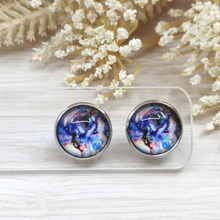 Load image into Gallery viewer, Galaxy Stud Back Glass Picture Earrings
