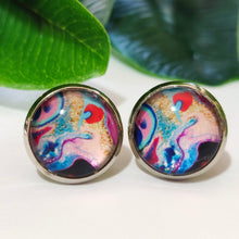 Load image into Gallery viewer, Artsy Stud Back Glass Picture Earrings
