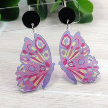 Load image into Gallery viewer, Butterfly Lilac Statement Earrings
