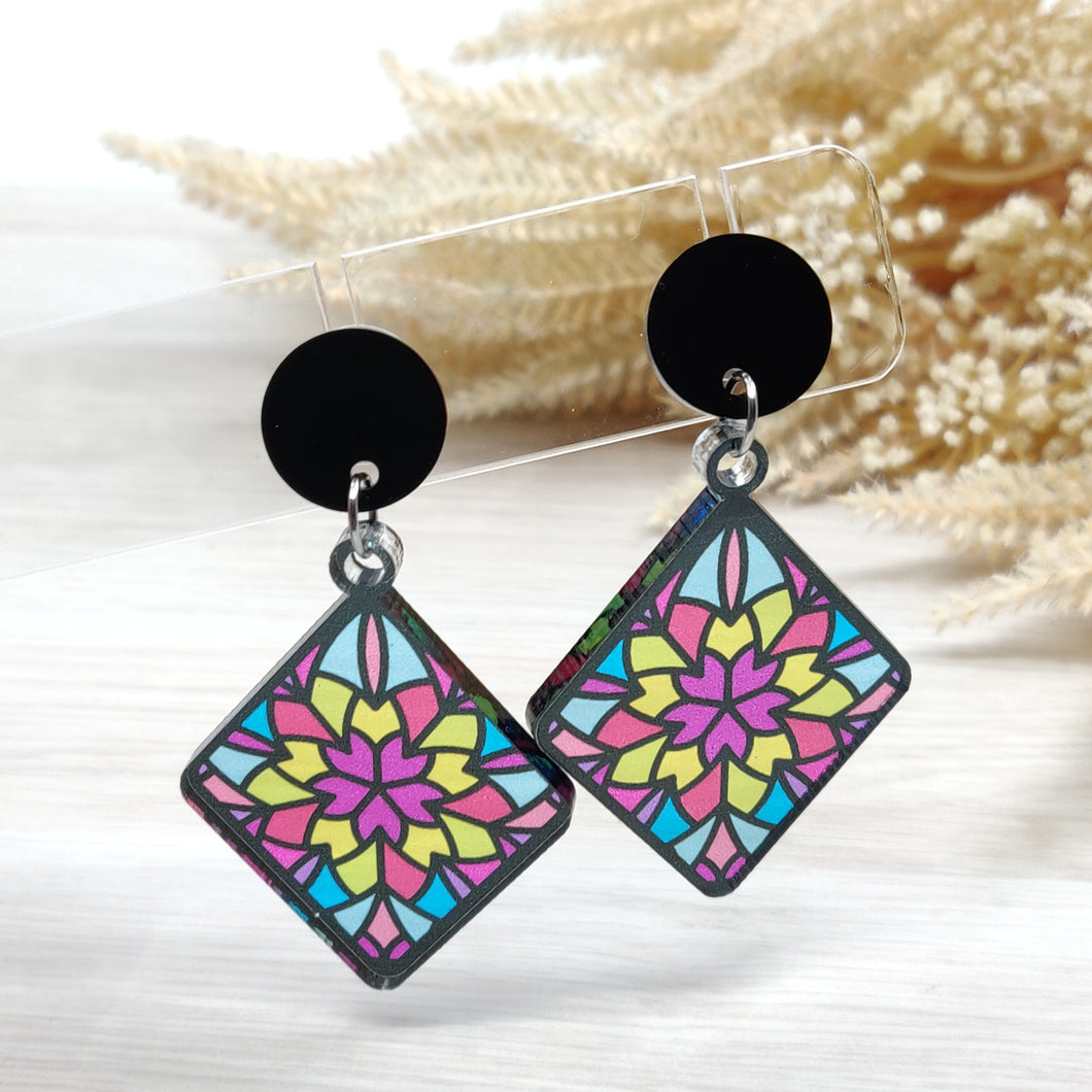 Stained Glass Statement Earrings #2