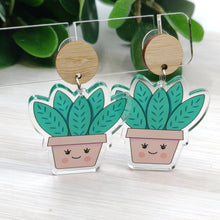 Load image into Gallery viewer, Happy Pot Plant Statement Earrings
