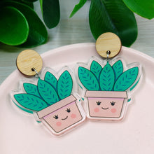 Load image into Gallery viewer, Happy Pot Plant Statement Earrings

