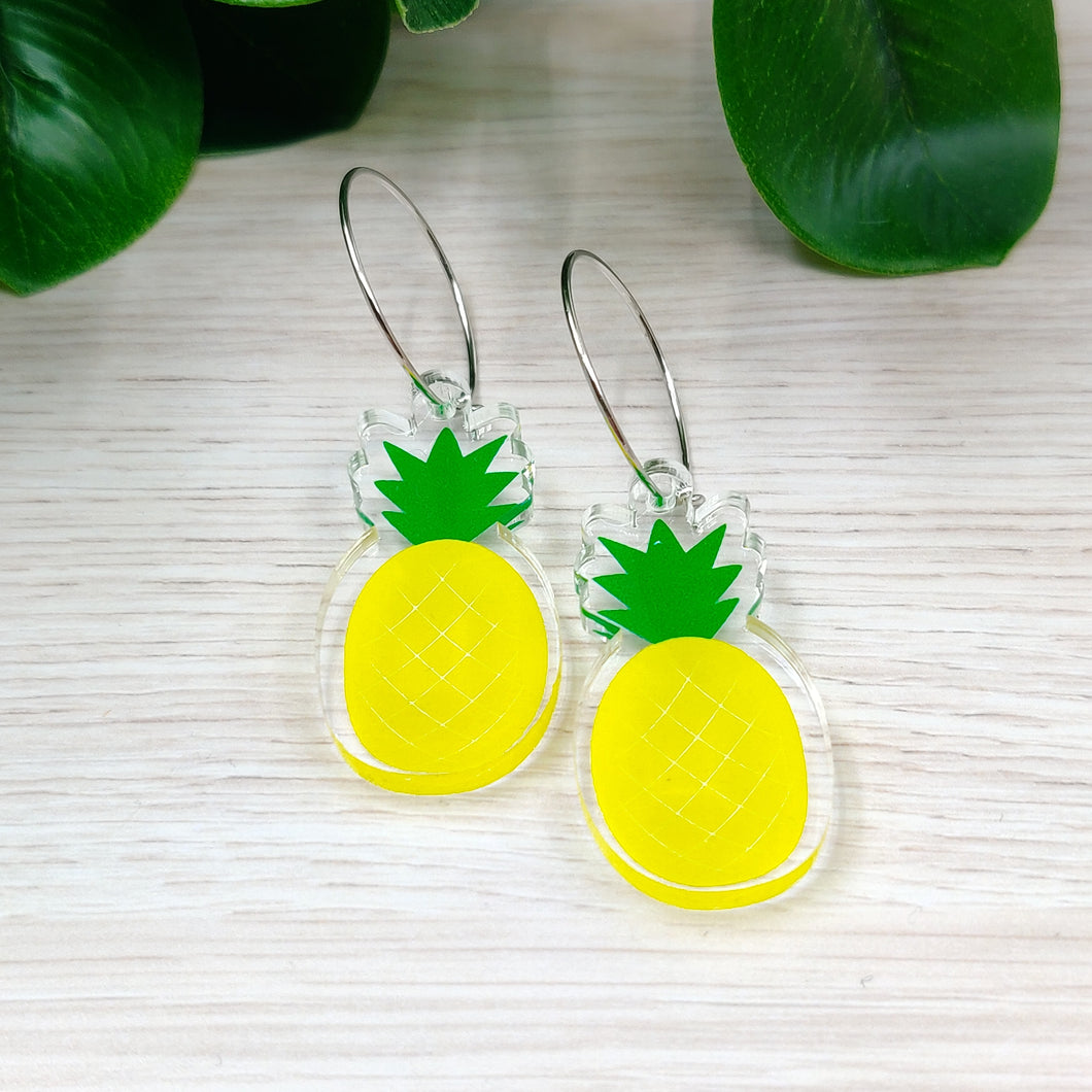 Pineapple Hoop Earrings