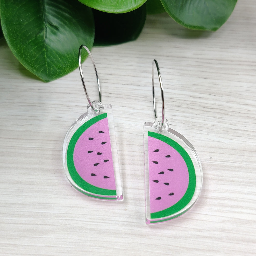 Watermelon Hoop Earrings