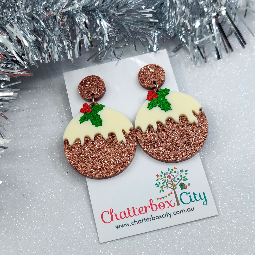 Christmas Pudding - Statement Earrings