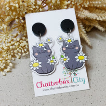 Load image into Gallery viewer, Daisy Cat Statement Earrings
